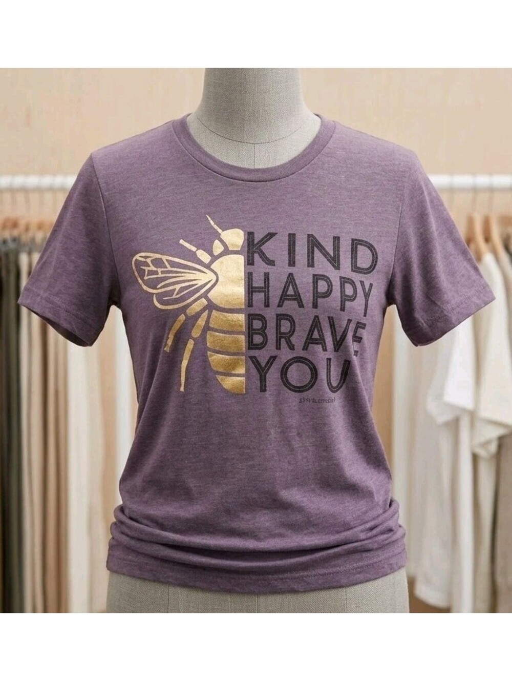 Bella Canvas Pink Armadillos Womens Shirt Small Bee Kind Happy Brave You Purple
